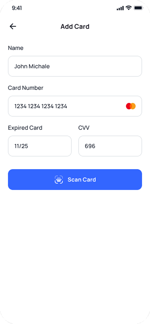 DrayPay Add Card screen